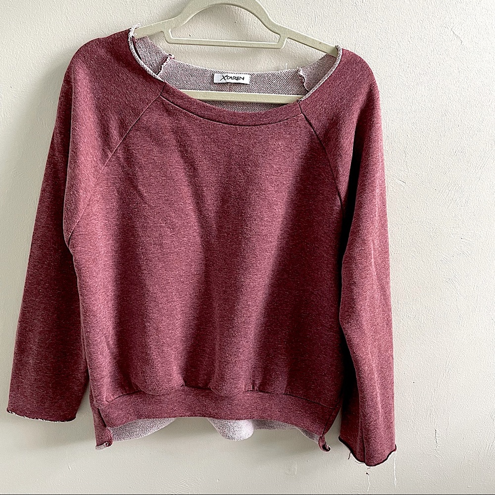 Oversized sweatshirt lightburgandy color
